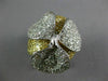 ESTATE EXTRA LARGE 3.50CT WHITE & FANCY YELLOW DIAMOND 14KT 2 TONE GOLD FUN RING