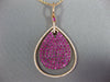 ESTATE LARGE 2.47CT DIAMOND & AAA PINK SAPPHIRE 18KT ROSE GOLD TEAR DROP PENDANT