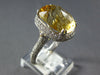 LARGE 9.02CT DIAMOND & AAA CITRINE 18K WHITE GOLD CUSHION & ROUND STATEMENT RING