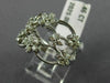 ESTATE WIDE .46CT DIAMOND 14K WHITE GOLD MULTI FLOWER BUTTERFLY ANNIVERSARY RING