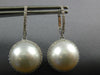 .67CT DIAMOND & SOUTH SEA PEARL 18KT WHITE GOLD HALO LEVERBACK HANGING EARRINGS