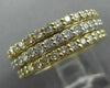 ESTATE WIDE 2.04CT DIAMOND 14KT WHITE & YELLOW GOLD 3D ETERNITY ANNIVERSARY RING