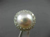ESTATE LARGE 1.40CT DIAMOND & AAA SOUTH SEA PEARL 18KT WHITE GOLD HALO FUN RING