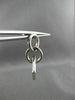 ESTATE .46CT DIAMOND 14K WHITE GOLD 3D CIRCLE & SQUARE HANGING EARRINGS F/G VSSI