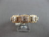 LARGE 1.15CT DIAMOND 14KT ROSE GOLD 3D ROUND & BAGUETTE UNISEX ANNIVERSARY RING