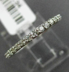 ESTATE .34CT DIAMOND 14KT WHITE GOLD 3D SEMI ETERNITY WEDDING ANNIVERSARY RING