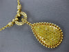 1.27CT WHITE & FANCY YELLOW DIAMOND 18K YELLOW GOLD TEAR DROP LOVE KNOT NECKLACE