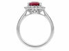 GIA CERTIFIED 2.68CT DIAMOND & AAA RUBY 18KT PLATINUM 3D CLASSIC ENGAGEMENT RING