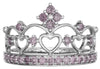 ESTATE .48CT PINK DIAMOND 18K WHITE GOLD 3D MULTI HEART OPEN FILIGREE CROWN RING