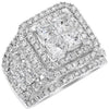 LARGE 4.12CT DIAMOND 18KT WHITE GOLD ROUND & PRINCESS INVISIBLE ENGAGEMENT RING