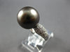 ESTATE .29CT DIAMOND & AAA TAHITIAN PEARL 14KT WHITE GOLD 3 ROW PAVE LOVE RING