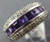 WIDE 1.28CT DIAMOND & AMETHYST 14KT WHITE GOLD PRINCESS CHANNEL ANNIVERSARY RING