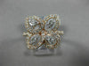 ESTATE .76CT DIAMOND 14KT YELLOW GOLD 3D CLASSIC 4 CLOVER FLOWER HALO LOVE RING