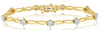 .28CT DIAMOND 14KT YELLOW GOLD 3D MULTI FLOWER STAR BY THE YARD TENNIS BRACELET