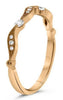 ESTATE .14CT DIAMOND 14K ROSE GOLD MULTI WAVE FILIGREE MILGRAIN ANNIVERSARY RING