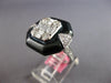LARGE 1.67CT DIAMOND & BLACK ENAMEL 18K WHITE GOLD ROUND & BAGUETTE OCTAGON RING