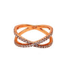 ESTATE WIDE .45CT DIAMOND 18KT ROSE GOLD CLASSIC CRISS CROSS INFINITY LOVE RING