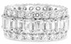 LARGE 15.04CT DIAMOND PLATINUM 3D ROUND & EMERALD CUT ETERNITY ANNIVERSARY RING