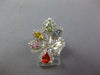 EXTRA LARGE 2.1CT DIAMOND & AAA MULTI COLOR SAPPHIRE 18K YELLOW GOLD FLOWER RING