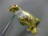ANTIQUE LARGE 1.03CT DIAMOND & AAA RUBY 18K YELLOW GOLD HAPPY PENGUIN BROOCH PIN