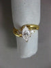 ESTATE .71CT DIAMOND 18KT Y&W GOLD ROUND & MARQUISE WAVE ENGAGEMENT RING #17436
