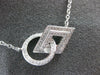 ESTATE .29CT DIAMOND 18KT WHITE GOLD CIRCLE OF LIFE SQUARE LOVE KNOT FUN PENDANT