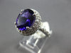 LARGE 3.89CT DIAMOND & AAA AMETHYST 14KT WHITE GOLD OVAL & ROUND ENGAGEMENT RING