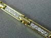 ESTATE 1.0CT DIAMOND 14KT WHITE & YELLOW GOLD CROSS RECTANGULAR TENNIS BRACELET
