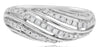 ESTATE .33CT DIAMOND 14KT WHITE GOLD MULTI ROW DIAGONAL DOME SHAPE WEDDING RING