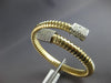 LARGE 1.31CT DIAMOND 14KT 2 TONE GOLD 3D SQUARE PAVE SNAKE CUFF BANGLE BRACELET