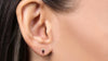 1.10CT DIAMOND & AAA GARNET 14KT YELLOW GOLD OVAL & ROUND CLASSIC STUD EARRINGS