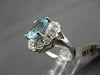 ANTIQUE LARGE 3.77CTW DIAMOND & AAA AQUAMARINE 14KT WHITE GOLD COCKTAIL RING