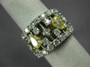 ESTATE LARGE 3.37CT WHITE & FANCY YELLOW DIAMOND 18KT TWO TONE GOLD 3D RING