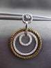 ESTATE LARGE 1.0CT DIAMOND 14K WHITE & BROWN GOLD CIRCLE OF LIFE ETOILE EARRINGS