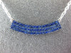 ESTATE WIDE .81CT AAA SAPPHIRE 18KT WHITE GOLD 3D 3 ROW CLASSIC BAR NECKLACE