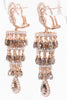 LARGE 22.30CT WHITE & MOCHA DIAMOND 18KT ROSE GOLD CHANDELIER HANGING EARRINGS