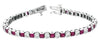 7.36CT DIAMOND & AAA RUBY 14KT WHITE GOLD 3D ROUND & PRINCESS TENNIS BRACELET