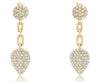 .74CT DIAMOND 14K YELLOW GOLD ROUND PAVE TEAR DROP CIRCULAR FUN HANGING EARRINGS