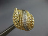 ESTATE LARGE .45CT DIAMOND 14K 2 TONE GOLD FILIGREE LEAF CLIP ON EARRINGS #27698