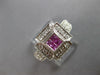 .79CT DIAMOND & AAA PINK SAPPHIRE 18KT WHITE GOLD 3D PRINCESS & ROUND CROSS RING