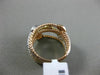 ESTATE WIDE .24CT DIAMOND 18KT TRI COLOR GOLD 3D MULTI ROW CRISS CROSS OVAL RING