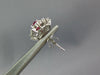 LARGE 2.13CT DIAMOND & AAA RUBY 14K WHITE GOLD OVAL & ROUND FLOWER STUD EARRINGS