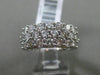 ESTATE 2.03CT DIAMOND 14KT WHITE GOLD 3 ROW SHARE PRONG WEDDING ANNIVERSARY RING