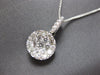 LARGE 1.05CT DIAMOND 18KT WHITE GOLD 3D INVISIBLE CIRCULAR FUN FLOATING PENDANT