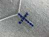 ESTATE SMALL .49CT AAA SAPPHIRE 18KT WHITE GOLD 3D CLASSIC CROSS PENDANT