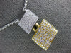 ESTATE LARGE .88CT DIAMOND 18KT WHITE & YELLOW GOLD 3D DOUBLE SQUARE FUN PENDANT
