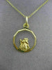ESTATE 14K YELLOW GOLD 3D CIRCULAR SAINT ANTHONY FLOATING PENDANT & CHAIN #24993