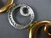 EXTRA LARGE & LONG 1.10CT DIAMOND 18KT 2 TONE GOLD SWIRL TOGGLE ITALIAN BRACELET