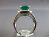 LARGE 4.46CT DIAMOND & AAA EMERALD 18KT WHITE GOLD EMERALD CUT ENGAGEMENT RING