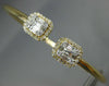 .79CT DIAMOND 18KT YELLOW GOLD ROUND & BAGUETTE CLUSTER FLEXIBLE BANGLE BRACELET